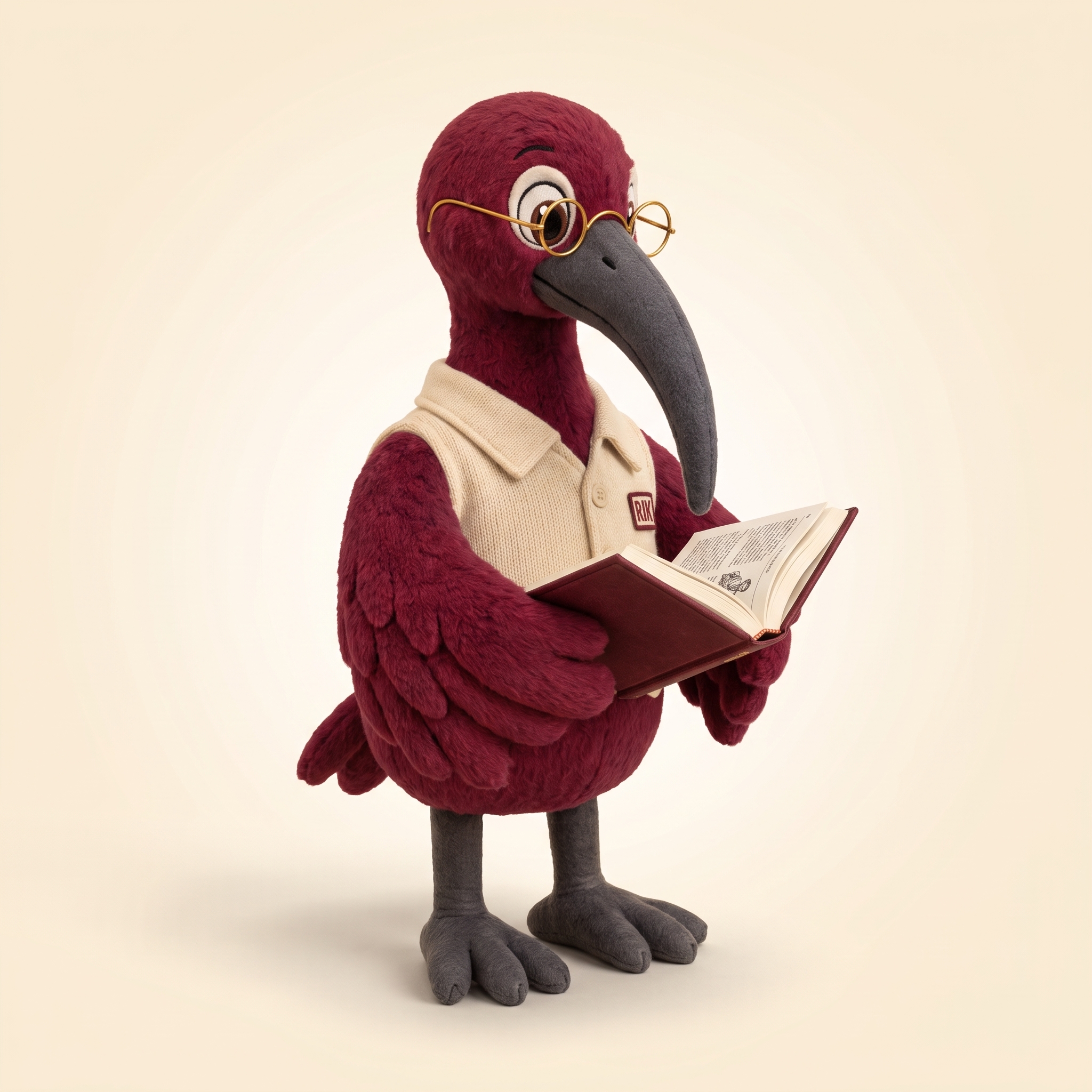 Scarlet Scholar reading a book